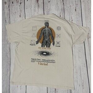 Mens VITRIOL Symmetry DNA Magnetic Waves Cream T Shirt XL Human Body